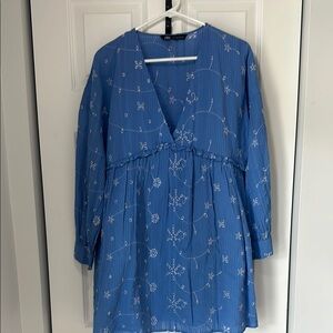 Blue Floral Mini Dress